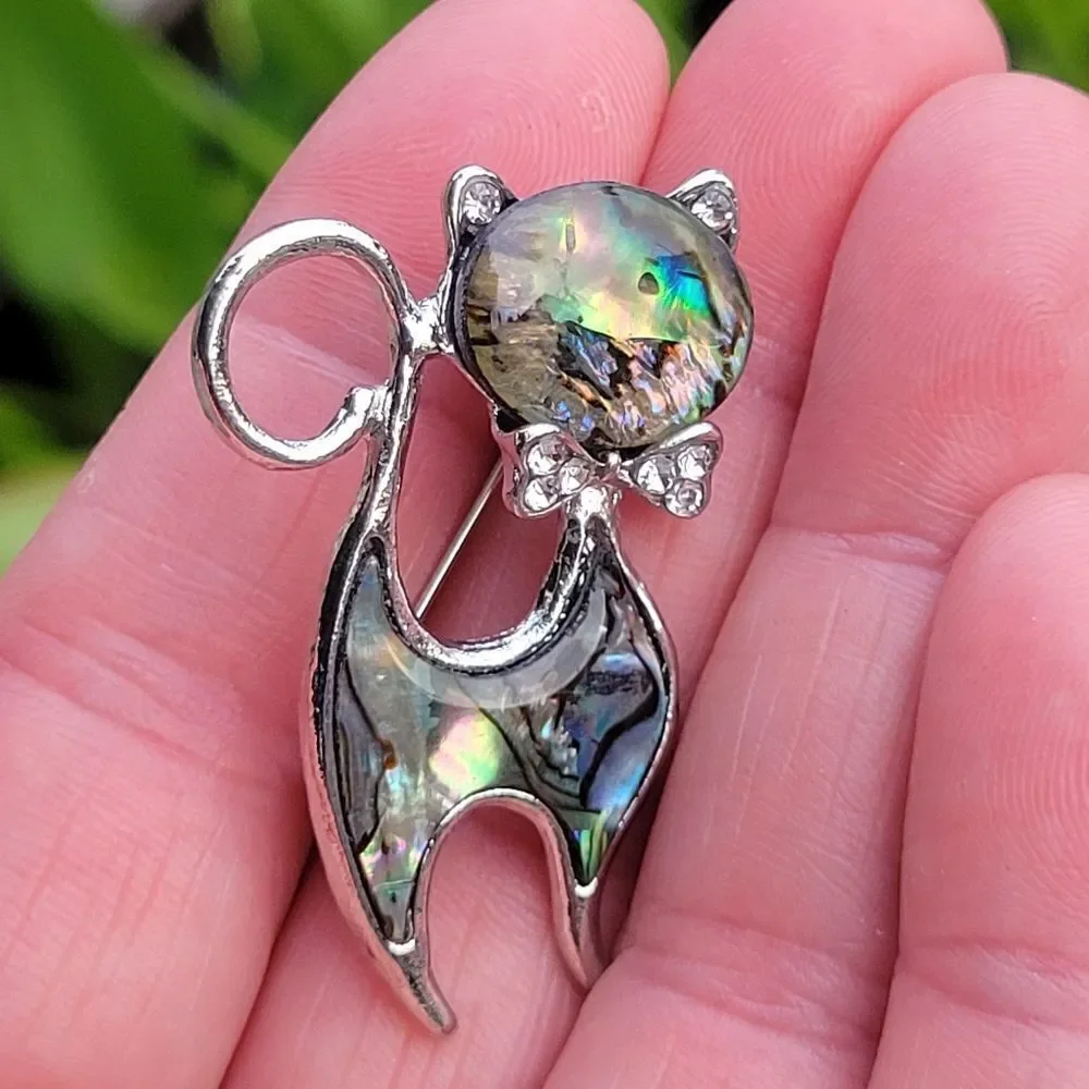Abalone Shell Cat Brooch‎